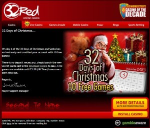 32Red Casino 10 Free Spins On Secret Santa Slot