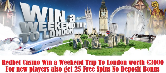 Redbet Win Weekend Trip Worth €3000 - 25 Free Spins No Deposit Bonus